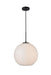 Elegant Lighting - LD2217BK - One Light Pendant - BAXTER - Black And Frosted White