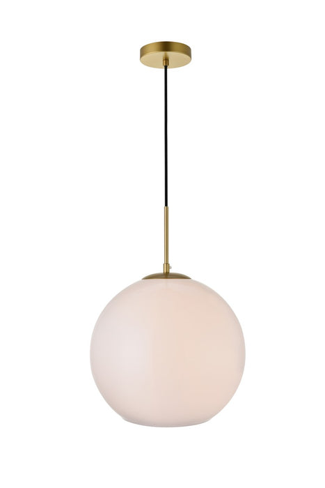 Elegant Lighting - LD2217BR - One Light Pendant - BAXTER - Brass And Frosted White