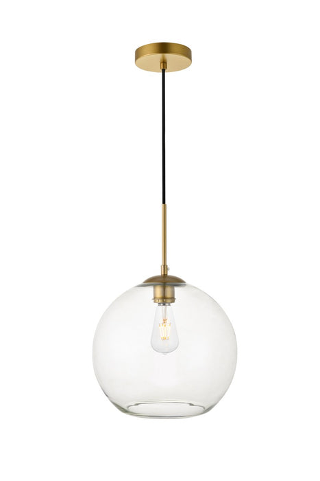 Elegant Lighting - LD2224BR - One Light Pendant - BAXTER - Brass And Clear