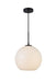 Elegant Lighting - LD2225BK - One Light Pendant - BAXTER - Black And Frosted White