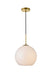 Elegant Lighting - LD2225BR - One Light Pendant - BAXTER - Brass And Frosted White