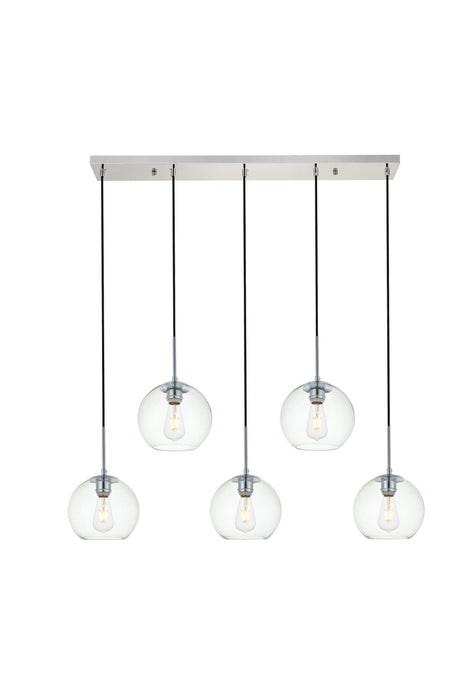 Elegant Lighting - LD2228C - Five Light Pendant - BAXTER - Chrome And Clear