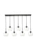 Elegant Lighting - LD2230BK - Seven Light Pendant - BAXTER - Black And Clear