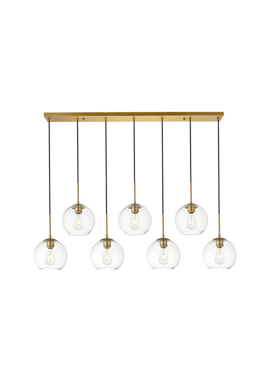 Elegant Lighting - LD2230BR - Seven Light Pendant - BAXTER - Brass And Clear