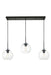 Elegant Lighting - LD2236BK - Three Light Pendant - BAXTER - Black And Clear