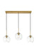 Elegant Lighting - LD2236BR - Three Light Pendant - BAXTER - Brass And Clear