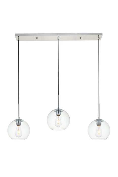 Elegant Lighting - LD2236C - Three Light Pendant - BAXTER - Chrome And Clear