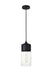 Elegant Lighting - LD2240BK - One Light Pendant - ASHWELL - Black And Clear