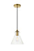 Elegant Lighting - LD2244BR - One Light Pendant - DESTRY - Brass And Clear