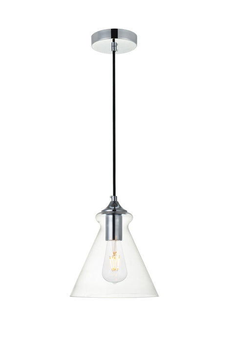 Elegant Lighting - LD2244C - One Light Pendant - DESTRY - Chrome And Clear