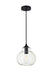 Elegant Lighting - LD2245BK - One Light Pendant - DESTRY - Black And Clear