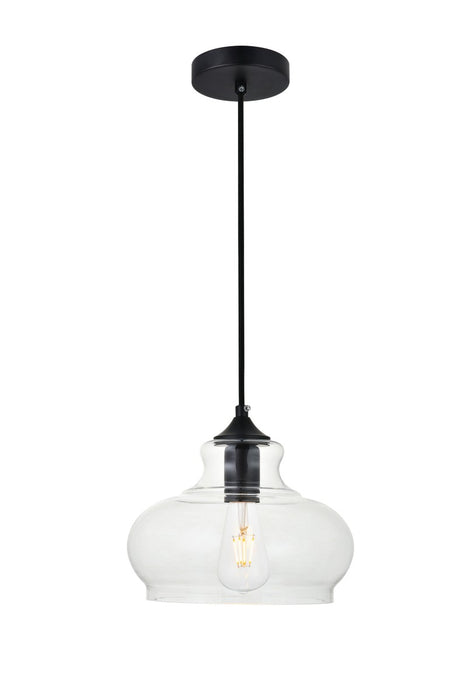 Elegant Lighting - LD2246BK - One Light Pendant - DESTRY - Black And Clear