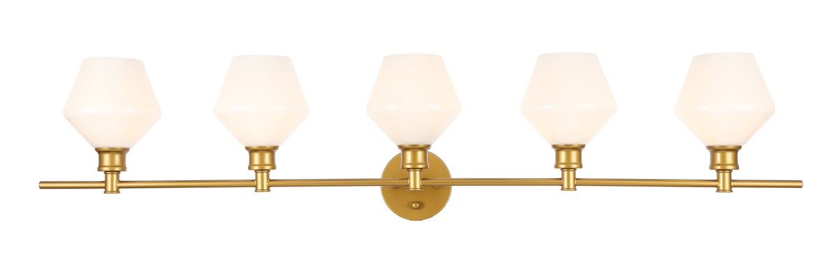 Elegant Lighting - LD2325BR - Five Light Wall Sconce - Gene - Brass And Frosted White Glass
