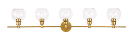 Elegant Lighting - LD2326BR - Five Light Wall Sconce - Collier - Brass And Clear Glass