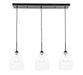 Elegant Lighting - LD5032D36BK - Three Light Pendant - Kason - Black And Clear Glass