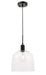 Elegant Lighting - LD6213BK - One Light Pendant - Gabe - Black And Clear Seeded Glass