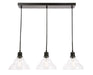 Elegant Lighting - LD6222BK - Three Light Pendant - Clive - Black And Clear Seeded Glass