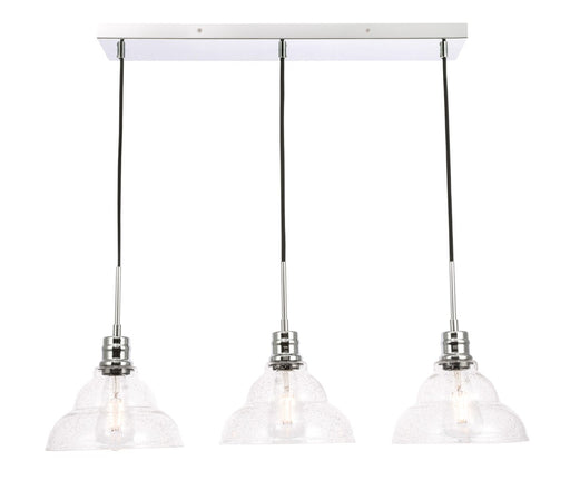 Elegant Lighting - LD6223C - Three Light Pendant - Clive - Chrome And Clear Seeded Glass