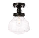 Elegant Lighting - LD6246BK - One Light Flush Mount - Lyle - Black And Clear Seeded Glass