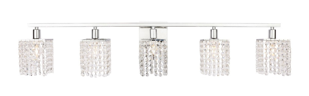 Elegant Lighting - LD7015C - Five Light Wall Sconce - Phineas - Chrome And Clear Crystals