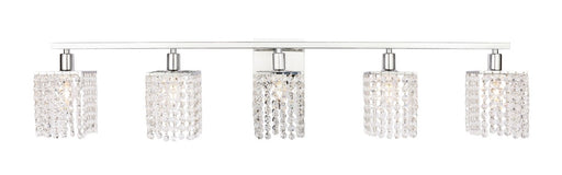 Elegant Lighting - LD7015C - Five Light Wall Sconce - Phineas - Chrome And Clear Crystals
