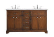 Elegant Lighting - VF15060DTK - Double Bathroom Vanity Set - Americana - Teak