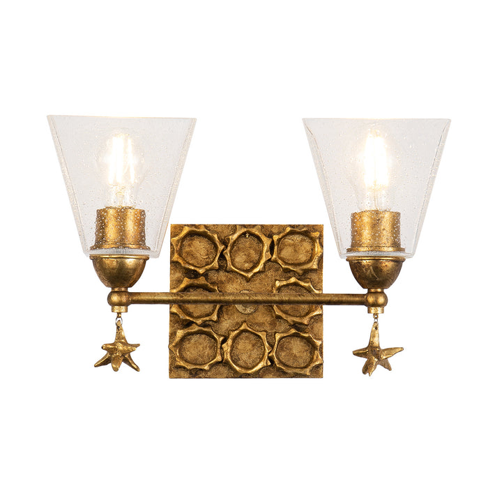 Lucas + McKearn - BB1002G-2 - Two Light Vanity - Star - Gold Leaf