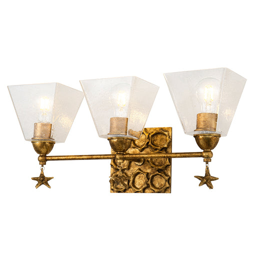 Lucas + McKearn - BB1002G-3 - Three Light Vanity - Star - Gold Leaf