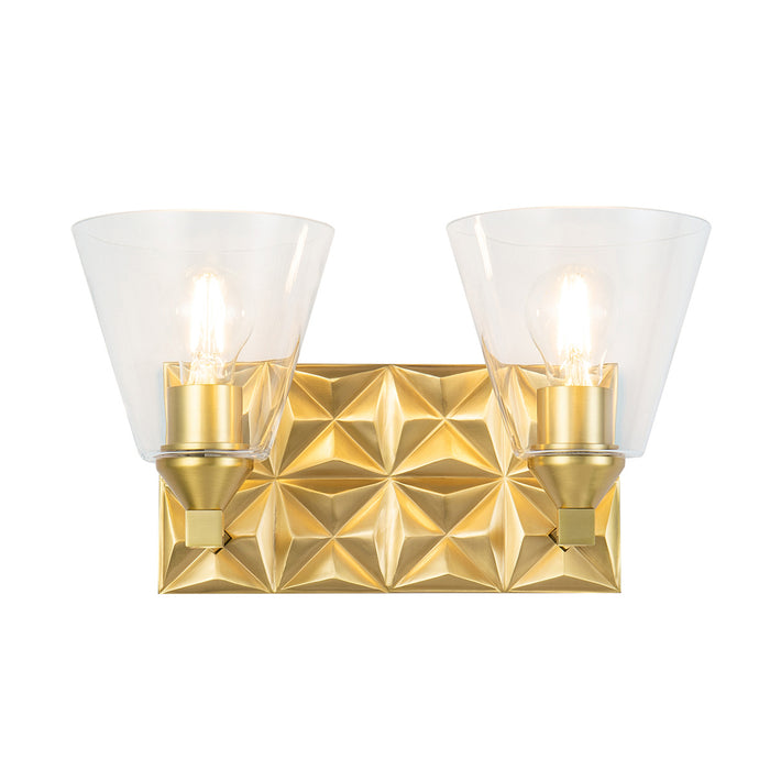 Lucas + McKearn - BB1302AGB-2 - Two Light Vanity - Alpha - Aged Brass