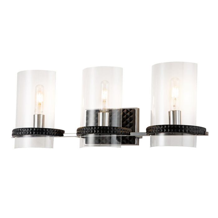 Lucas + McKearn - BB91598-3 - Three Light Vanity - Mazant - Matte Black/Polished Chrome
