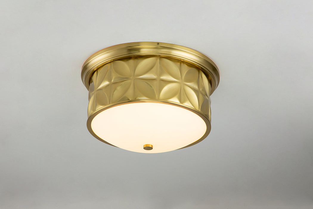 Lucas + McKearn - FM1300AGB-17 - Three Light Flush Mount - Epsilon - Aged Brass