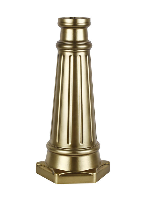 Generation Lighting. - POSTBASE-PDB - Post Base - Outdoor Post Base - Painted Distressed Brass