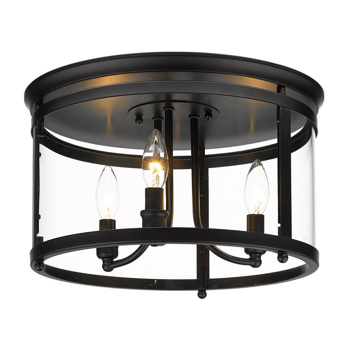 Golden - 1157-FM BLK - Three Light Flush Mount - Payton BLK - Matte Black