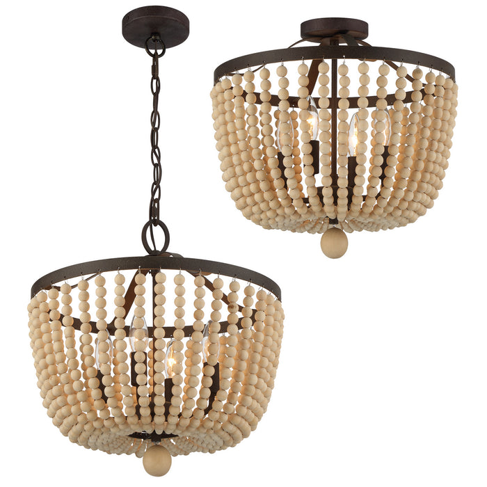 Crystorama - 604-FB_CEILING - Four Light Semi Flush Mount - Rylee - Forged Bronze