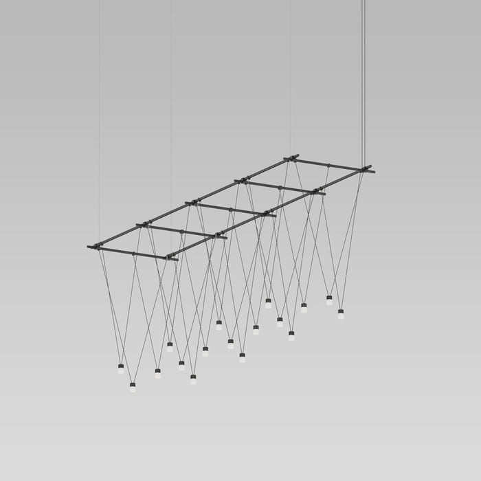 Sonneman - SLS1148 - 17 Light Pendant - Suspenders - Satin Black