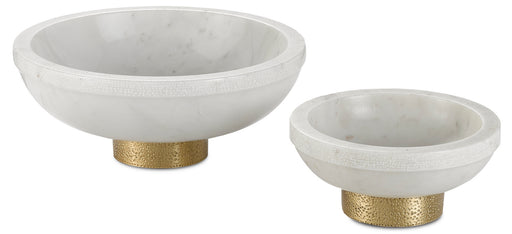 Currey and Company - 1200-0170 - Bowl - Valor - White/Brass