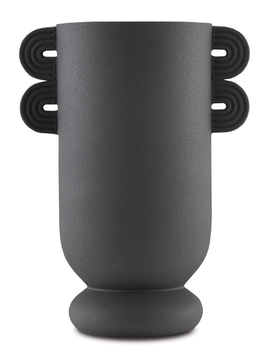 Currey and Company - 1200-0405 - Vase - Happy - Textured Black