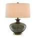 Currey and Company - 6000-0601 - One Light Table Lamp - Greenlea - Dark Gray/Moss Green/Antique Brass