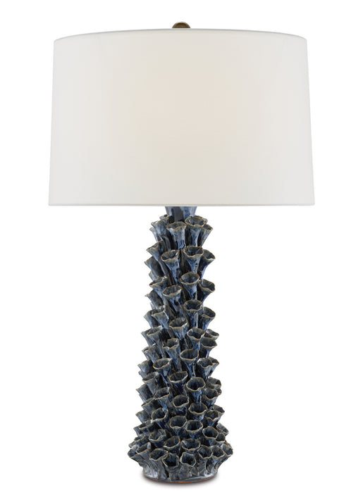 Currey and Company - 6000-0683 - One Light Table Lamp - Sunken - Blue Drip Glaze