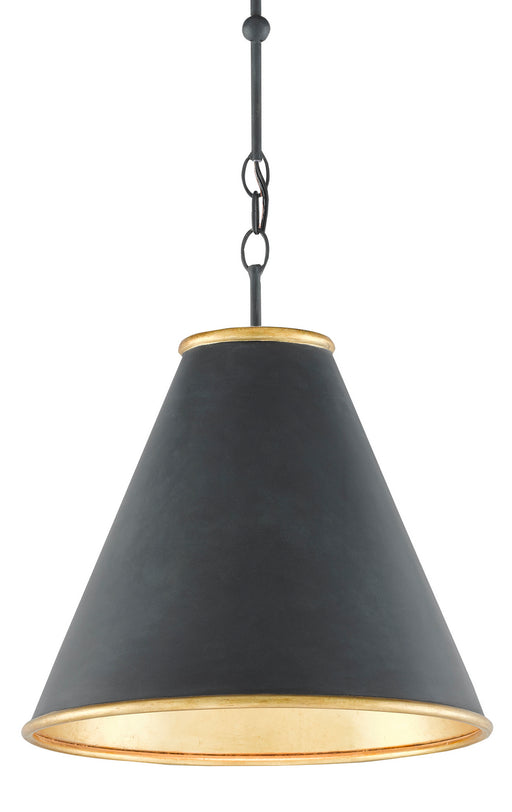 Currey and Company - 9000-0534 - One Light Pendant - Pierrepont - Antique Black/Contemporary Gold Leaf/Painted Gold