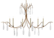 Currey and Company - 9000-0545 - Six Light Chandelier - Marshallia - Rustic Gold/Faux Rock Crystal
