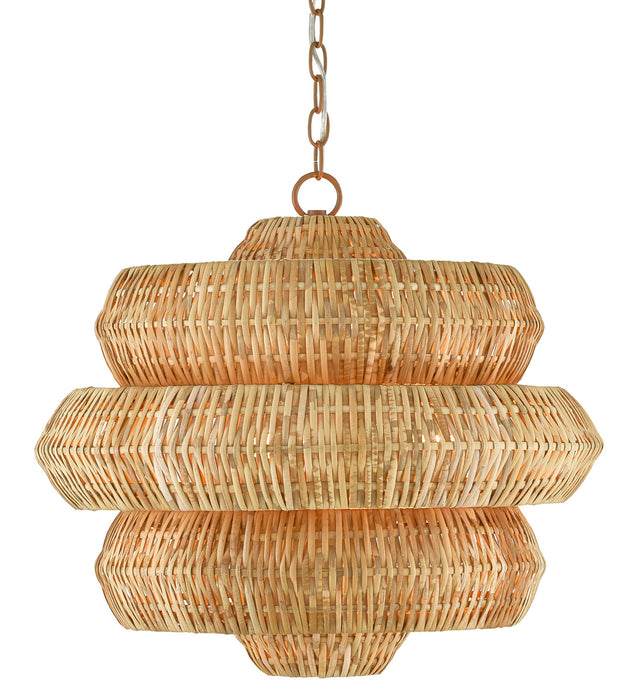 Currey and Company - 9000-0604 - Three Light Chandelier - Antibes - Natural/Khaki