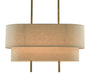 Currey and Company - 9000-0620 - Four Light Chandelier - Combermere - Antique Brass/Linen