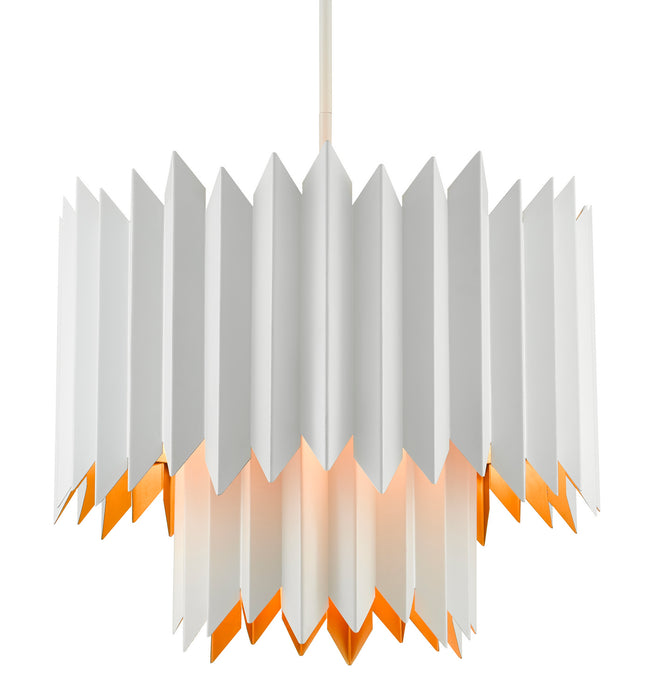 Currey and Company - 9000-0632 - Five Light Chandelier - Syrie - Sugar White/Painted Contemporary Gold