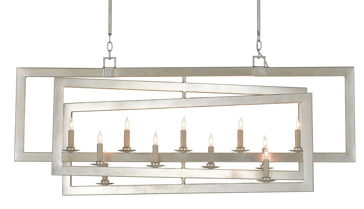 Currey and Company - 9000-0634 - 11 Light Chandelier - Middleton - Contemporary Silver Leaf