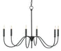 Currey and Company - 9000-0653 - Six Light Chandelier - Tirrell - Antique Black