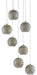 Currey and Company - 9000-0683 - Seven Light Pendant - Giro - Painted Silver/Nickel/Blue