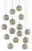 Currey and Company - 9000-0684 - 15 Light Pendant - Giro - Painted Silver/Nickel/Blue