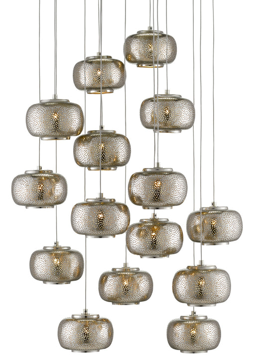 Currey and Company - 9000-0691 - 15 Light Pendant - Pepper - Painted Silver/Nickel