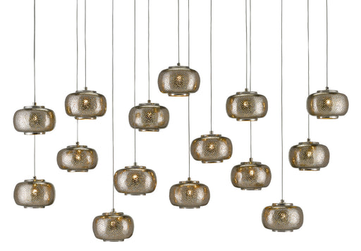 Currey and Company - 9000-0692 - 15 Light Pendant - Pepper - Painted Silver/Nickel